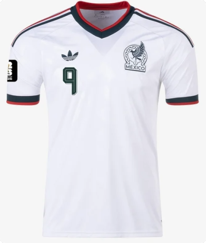 with FIFA World Cup Patch Player Version 2026 Mexico Raul 9 Away white Soccer Jersey Football Shirt
