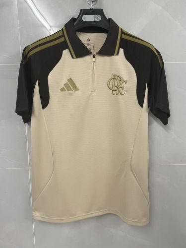 Fan Version 2026-2027 Flamengo Light Yellow Soccer Polo Football Shirt