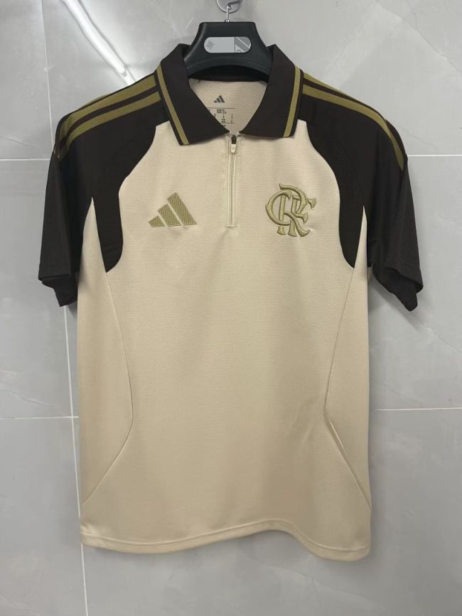 Fan Version 2026-2027 Flamengo Light Yellow Soccer Polo Football Shirt