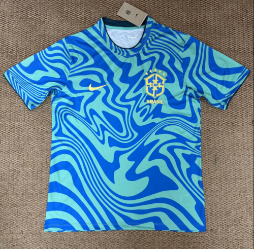 Fan Version 2026 Brazil Blue Soccer Pre-match Jersey Brasil Camisetas de Futbol