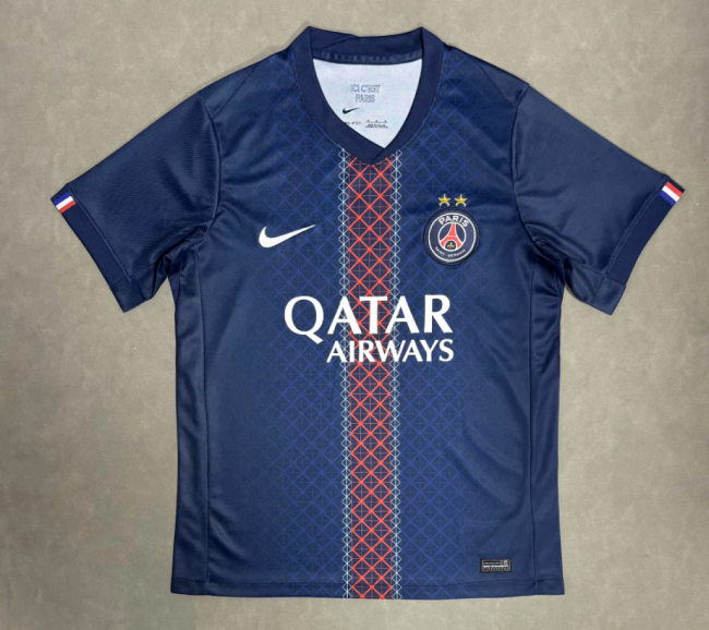with 2 Stars Fan Version 2025-2026 PSG Home Soccer Jersey Paris Football Maillot