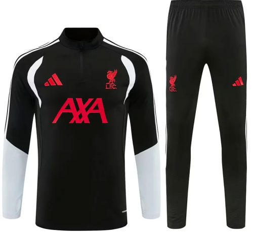 2026-2027 Liverpool Black Soccer Training Sweater and Pants Football Kit
