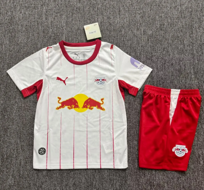Youth Uniform Kids Kit 2026-2027 RB Leipzig Home Soccer Jersey Shorts Child Football Set