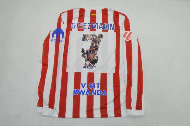 with Front Lettering+Copa del Rey patches Fan Version 2025-2026 Atletico Madrid Griezmann 7 copa de rey Final Home Soccer Jersey Football Shirt