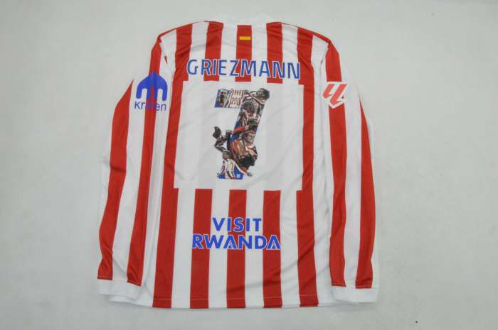 with Front Lettering+Copa del Rey patches Fan Version 2025-2026 Atletico Madrid Griezmann 7 copa de rey Final Home Soccer Jersey Football Shirt