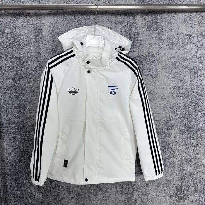 with Caps 2026-2027 Argentina Soccer Windbreaker Tracksuit Jacket Football Jacket and Pants