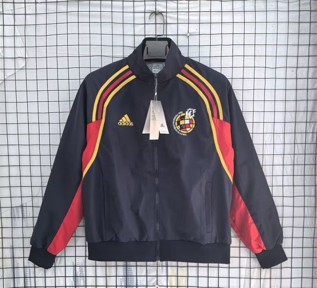 Retro Jacket 2002 Spain Dark Blue Soccer Windbreaker Jacket Football Jacket