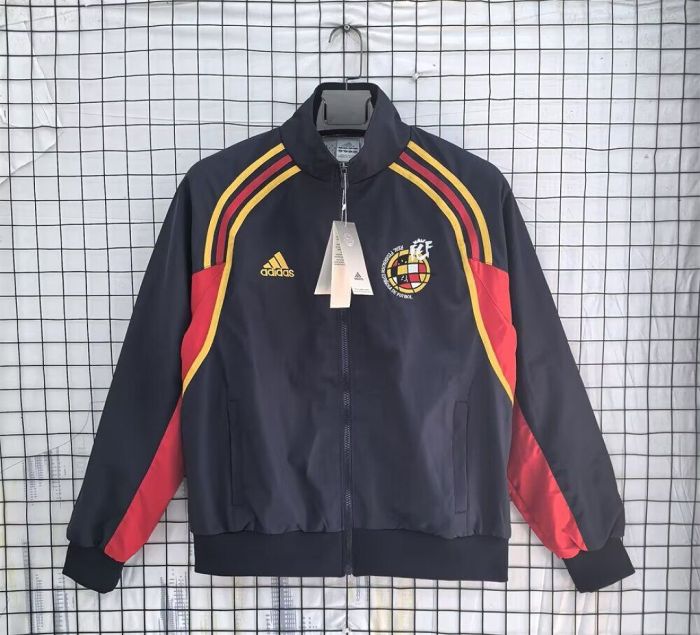 Retro Jacket 2002 Spain Dark Blue Soccer Windbreaker Jacket Football Jacket