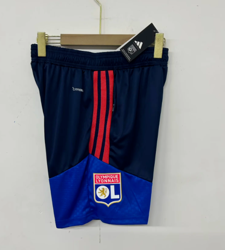 Fan Version 2026-2027 Lyon Black/Blue Soccer Training Shorts Football Shorts