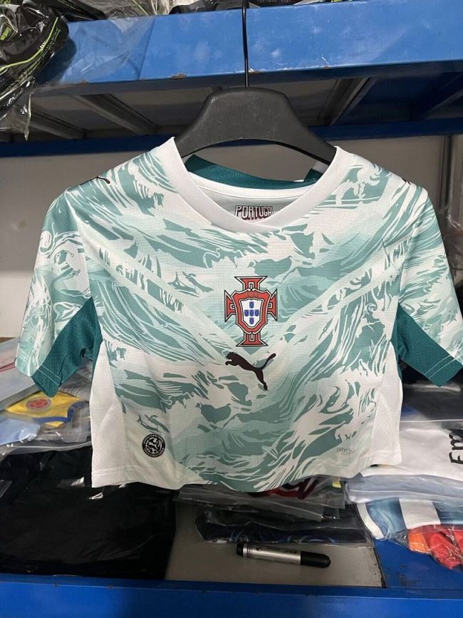Women 2026 Portugal Away Crop Soccer Shirt Girl Football Jersey