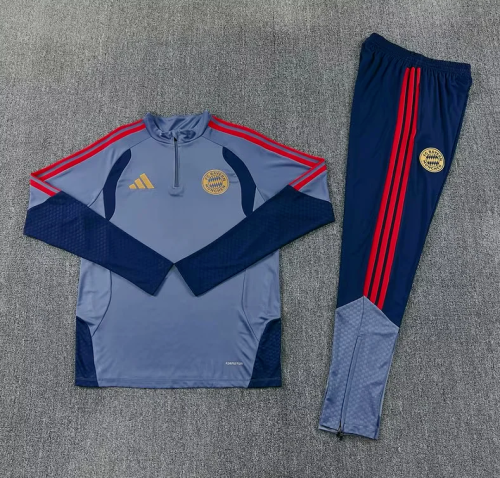 2026-2027 Bayern Munich Grey Soccer Training Sweater and Pants Football Kit