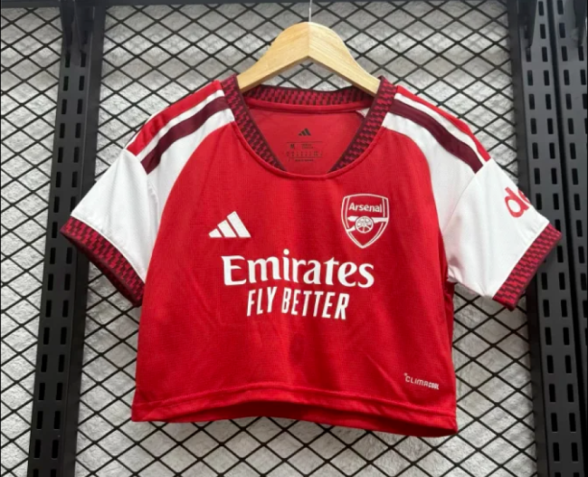 Women 2026-2027 Arsenal Home Crop Soccer Shirt Girl Football Jersey