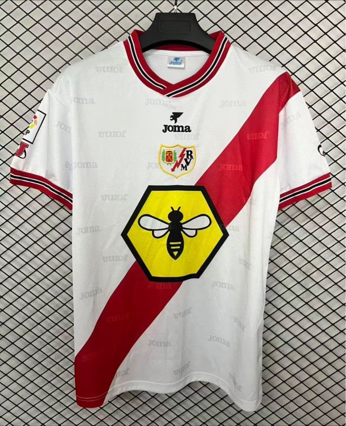 Retro Jersey 1999-2000 Rayo Vallecano Home Soccer Jersey Vintage Camisetas de Futbol