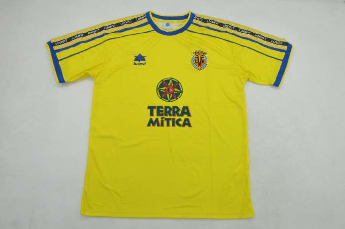 Retro Jersey 1998-1999 Villarreal Home Soccer Jersey Vintage Football Shirt