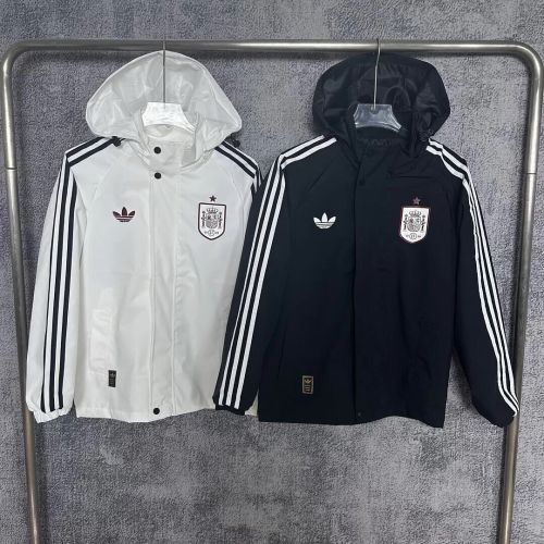 with Caps 2026-2027 Spain Soccer Windbreaker Tracksuit Jacket Football Jacket and Pants