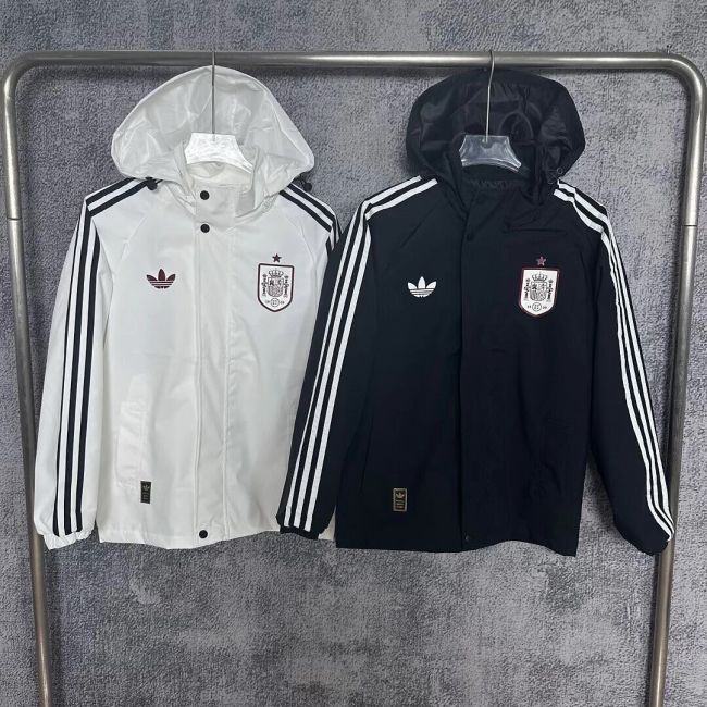 with Caps 2026-2027 Spain Soccer Windbreaker Tracksuit Jacket Football Jacket and Pants