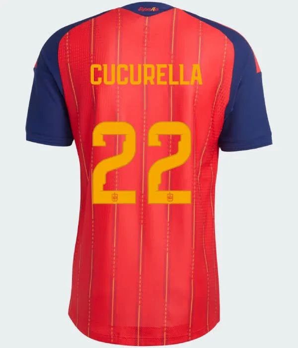 Player Version 2026 Spain CUCURELLA 22 Home Soccer Jersey España Camisetas de Futbol