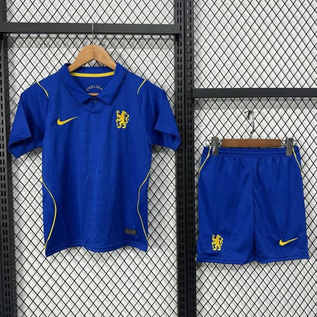 Youth Uniform Kids Kit 2026-2027 Chelsea Home Soccer Jersey Shorts Child Football Set