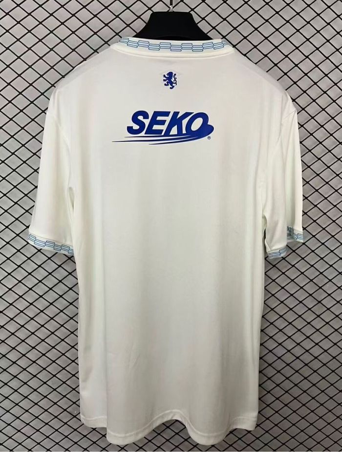 with Sleeve Sponor Logo Fan Version 2026-2027 Rangers Away White Soccer Jersey Football Shirt