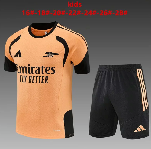Youth Uniform Kids Kit 2026-2027 Arsenal Brown Soccer Training Jersey Shorts Child Football Set