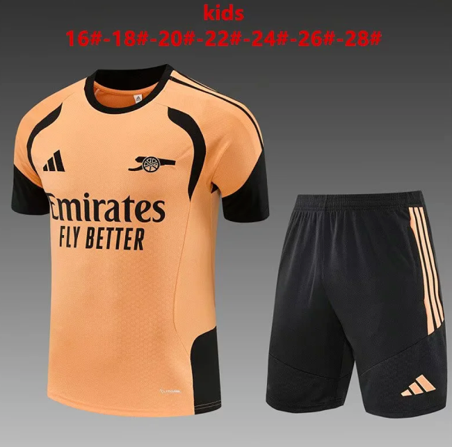 Youth Uniform Kids Kit 2026-2027 Arsenal Brown Soccer Training Jersey Shorts Child Football Set