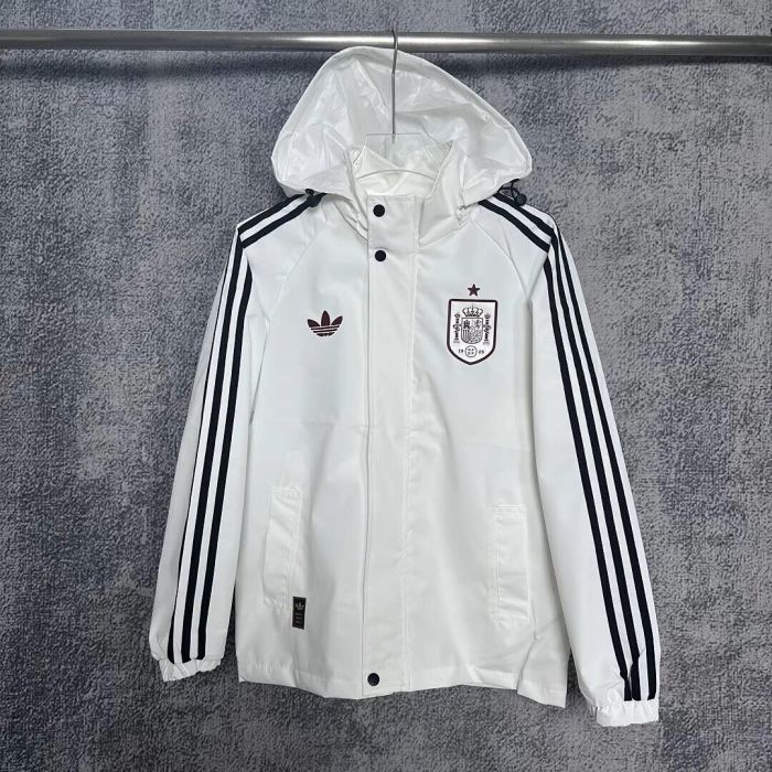 with Caps 2026-2027 Spain Soccer Windbreaker Tracksuit Jacket Football Jacket and Pants