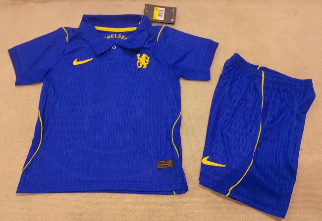 Player Version Youth Uniform Kids Kit 2026-2027 Chelsea Home Soccer Jersey Shorts Child Football Set