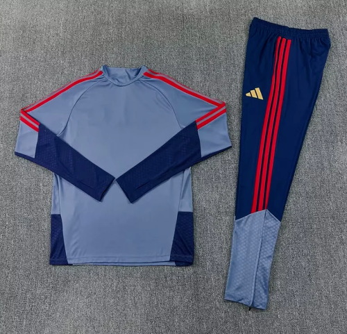 2026-2027 Bayern Munich Grey Soccer Training Sweater and Pants Football Kit