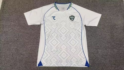 Fans Version 2026 FIFA World Cup Patch Uzbekistan Football Association Away White Soccer Jersey Oʻzbekiston Football Shirt