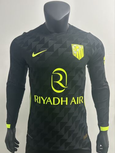 Player Version Long Sleeve 2026-2027 Atletico Madrid Away Black Soccer Jersey Football Shirt