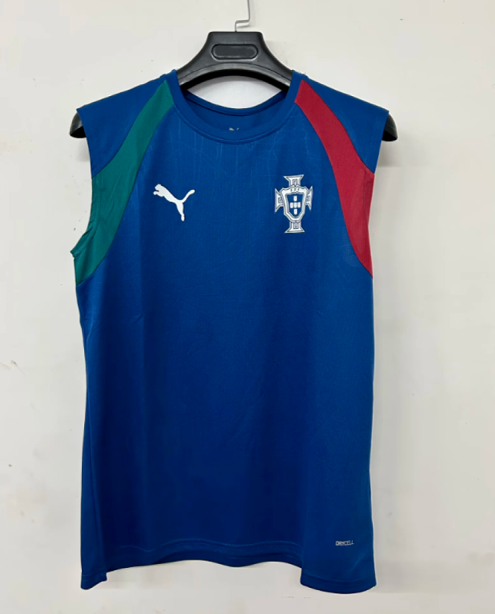 Fan Version 2026 Portugal Blue Soccer Training Vest Football Shirt