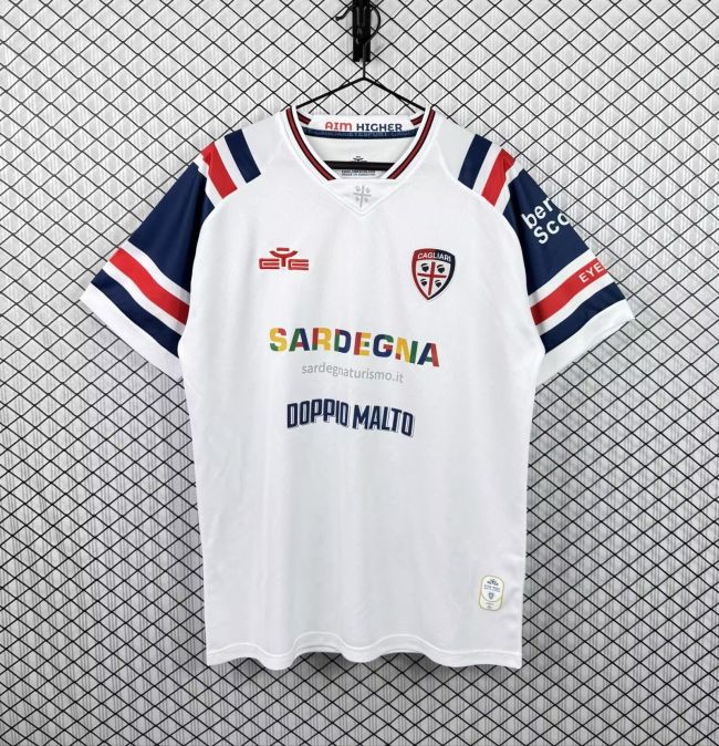 Fan Version 2026-2027 Cagliari Away White Soccer Jersey Football Shirt