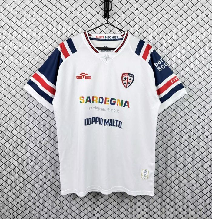 Fan Version 2026-2027 Cagliari Away White Soccer Jersey Football Shirt