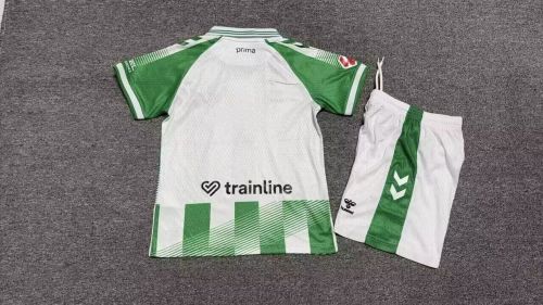 with LALIGA Patch Youth Uniform Kids Kit 2026-2027 Real Betis Home Soccer Jersey Shorts Child Football Set