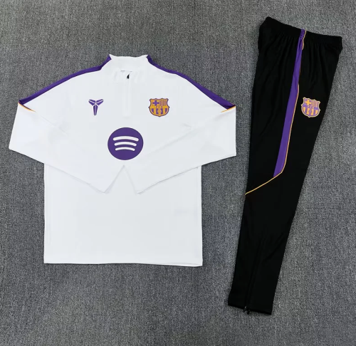 2026-2027 Barcelona White Soccer Training Sweater and Pants Football Kit