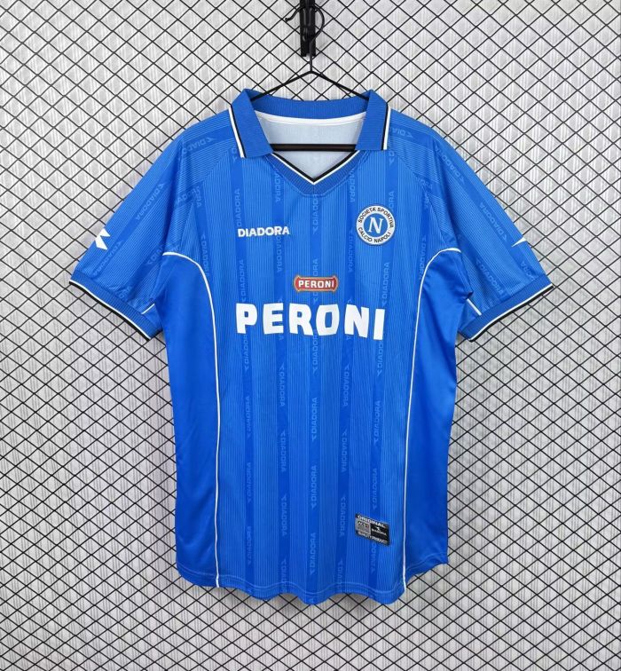 Retro Jersey 2000-2001 Calcio Napoli Home Soccer Jersey Napoles Vintage Football Shirt