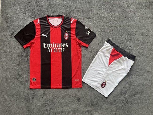 Adult Uniform 2026-2027 AC Milan Home Soccer Jersey Shorts Men's AC Football Kit