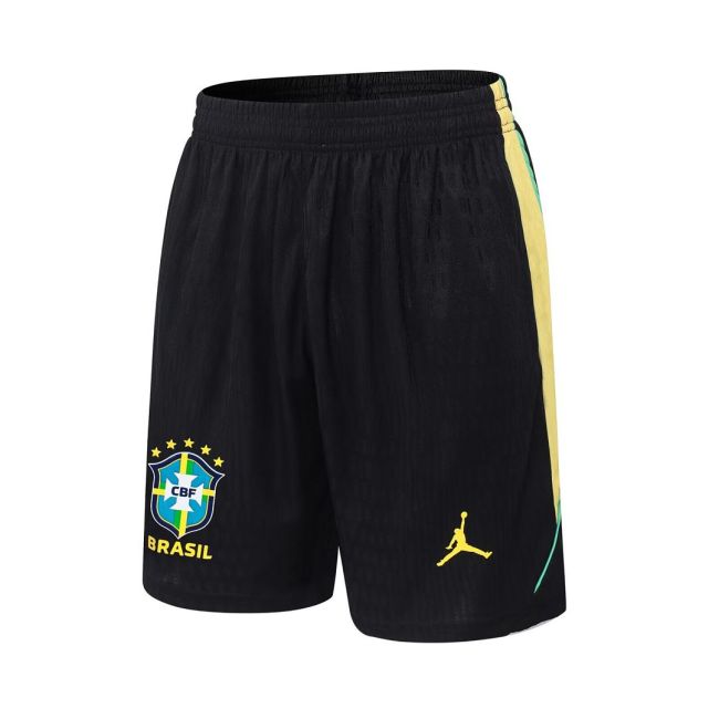 Player Version 2026 Brazil Black/Yellow Soccer Shorts Brasil Football Shorts