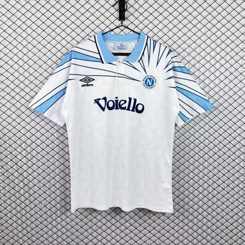 Retro Jersey 1991-1994 Calcio Napoli Away White Soccer Jersey Napoles Vintage Football Shirt