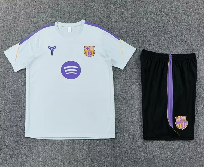 Adult Uniform 2026-2027 Barcelona Light Blue Soccer Training Jersey and Shorts Football Kits