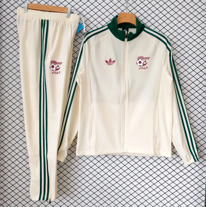 2026-2027 Algeria Light Yellow Soccer Windbreaker Tracksuit Jacket Football Jacket and Pants