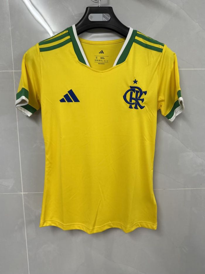 Women 2026-2027 Flamengo Yellow Soccer Jersey Girl Football Shirt