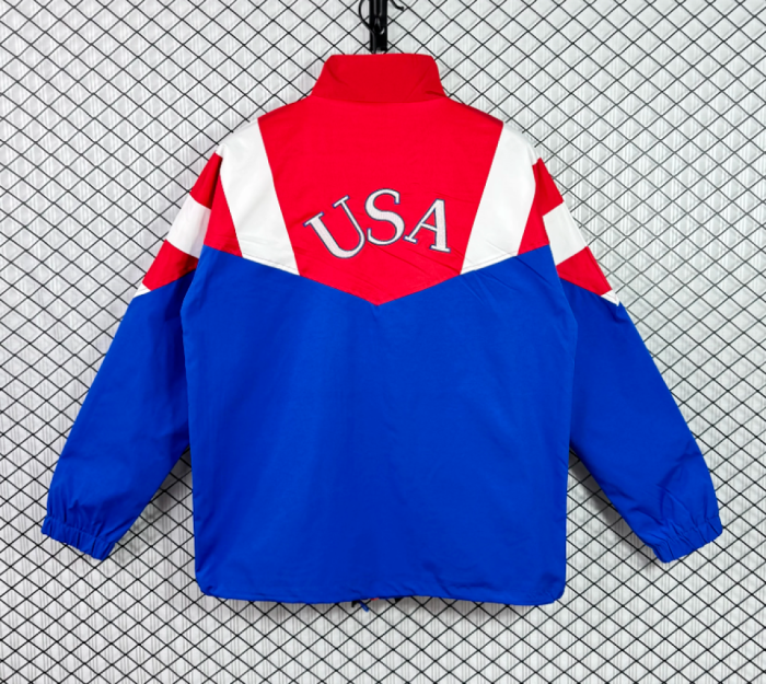 Retro Jacket 1994 USA Blue Soccer Windbreaker Jacket Football Jacket