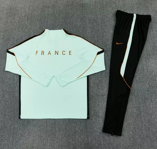 2026-2027 France Light Green Soccer Training Sweater and Pants Football Kit