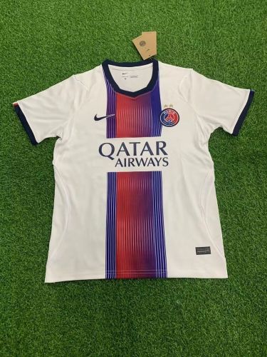 with 2 Stars Fan Version 2026-2027 PSG Away White Soccer Jersey Paris Football Maillot