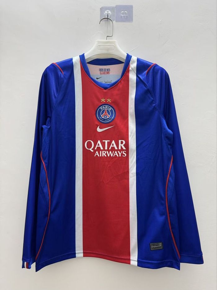 Long Sleeve with 2 Stars 2026-2027 PSG Home Soccer Jersey Paris Football Maillot