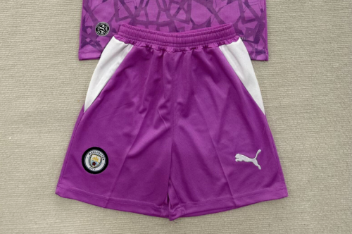 Fan Version 2026-2027 Manchester City Purple Goalkeeper Soccer Shorts Football Shorts