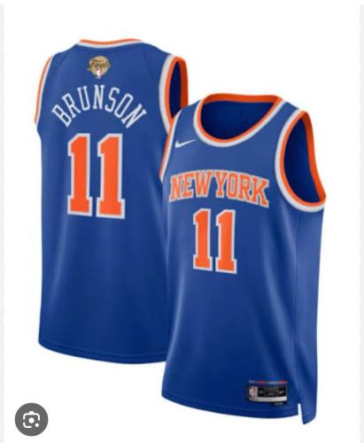 with Final Patch 2026 New York Knicks BRUNSON 11 Blue NBA Shirt Men's Basketball Jersey