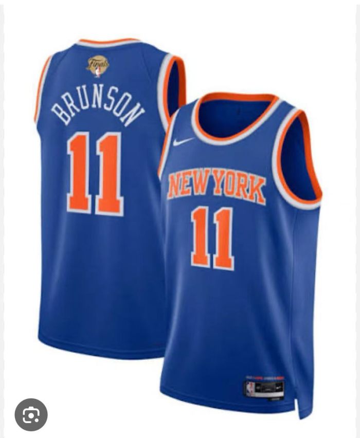 with Final Patch 2026 New York Knicks BRUNSON 11 Blue NBA Shirt Men's Basketball Jersey