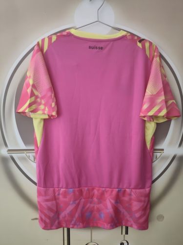 Fans Version Switzerland 2026 Pink Goalkeeper Soccer Jersey Swiss Football Shirt